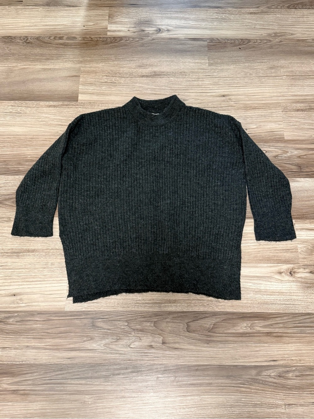 H&M Ribbed Mock Neck Pullover Sweater - Oversized